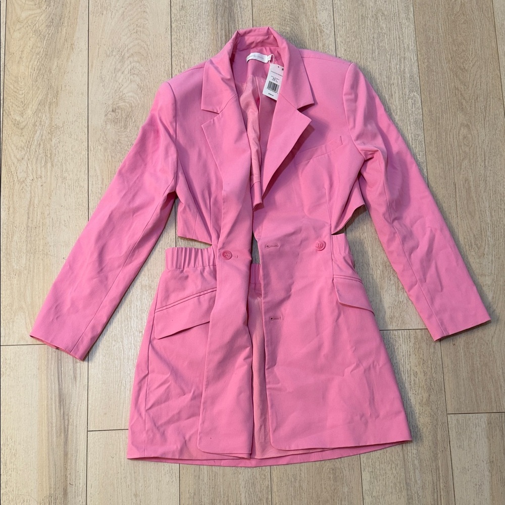 Jonathan Simkhai Pink Blazer & Skirt Set Size 8 NWT